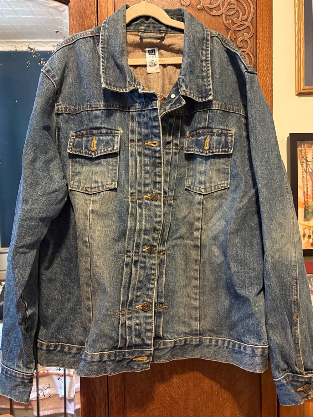 GAP Tan-Blue Denim Jacket - XXL